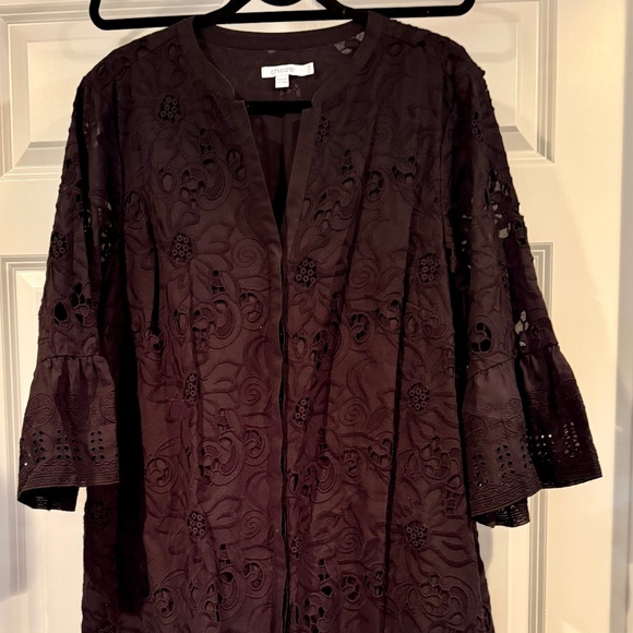 Chico's Dresses & Skirts - Chicos black eyelet dress sz 3.5